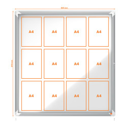 VITRINE EXTERIEURE MAGNETIQUE 12 FEUILLES